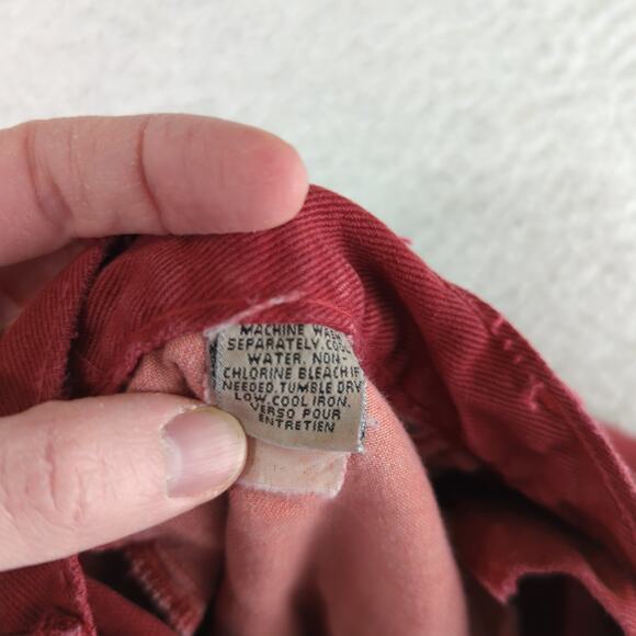 Marithe Francois‎ Girbaud High-rise Straight Leg Jeans Red Pants Women's 7/8 - Picture 9 of 9